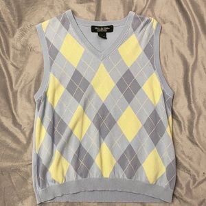 Vintage Blue and Green Argyle Sweater Vest